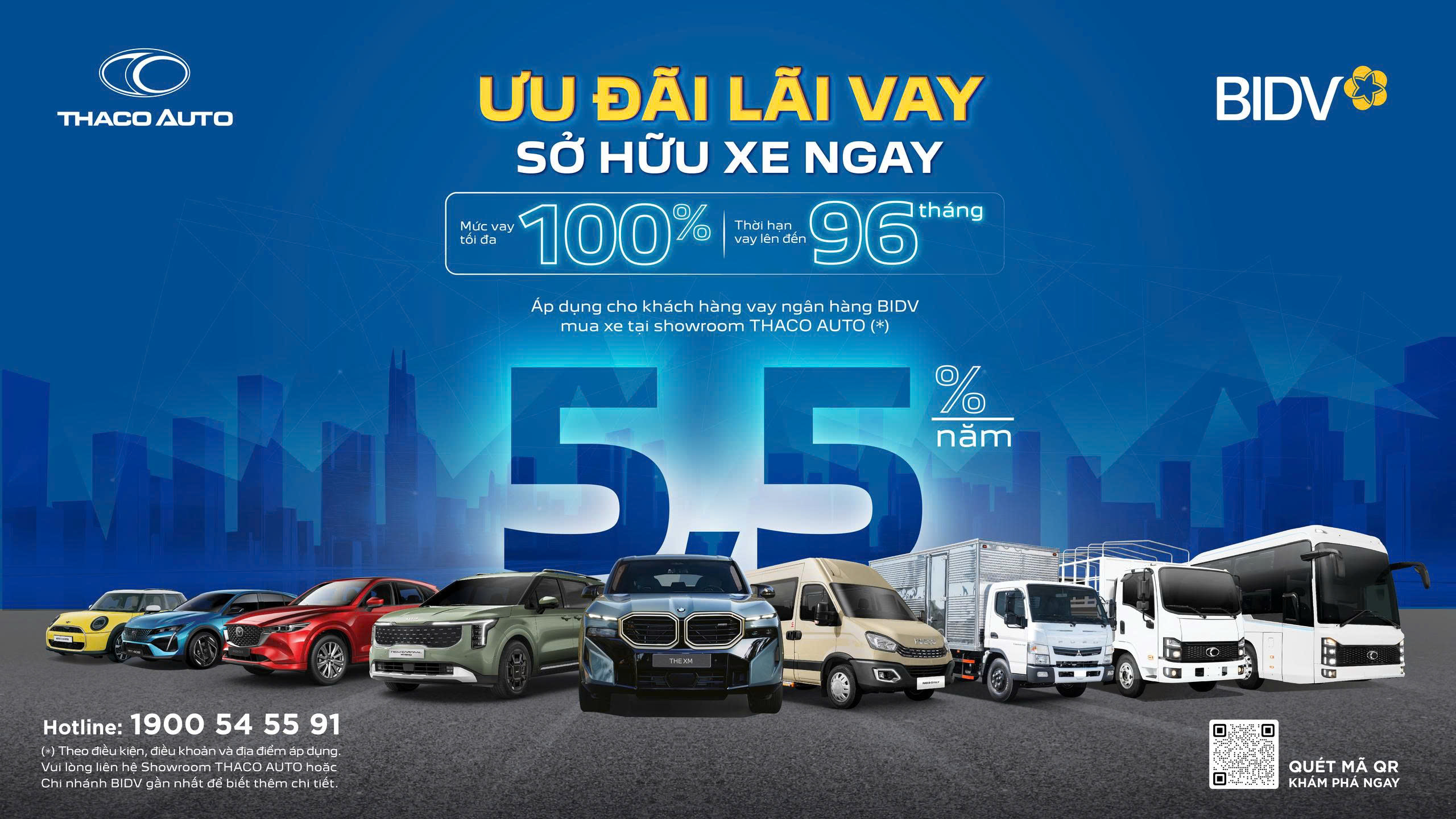 THACO AUTO Lạng Sơn hợp tác BIDV triển khai gói vay mua xe ưu đãi đến 100% giá trị xe, lãi suất chỉ từ 5,5%/năm