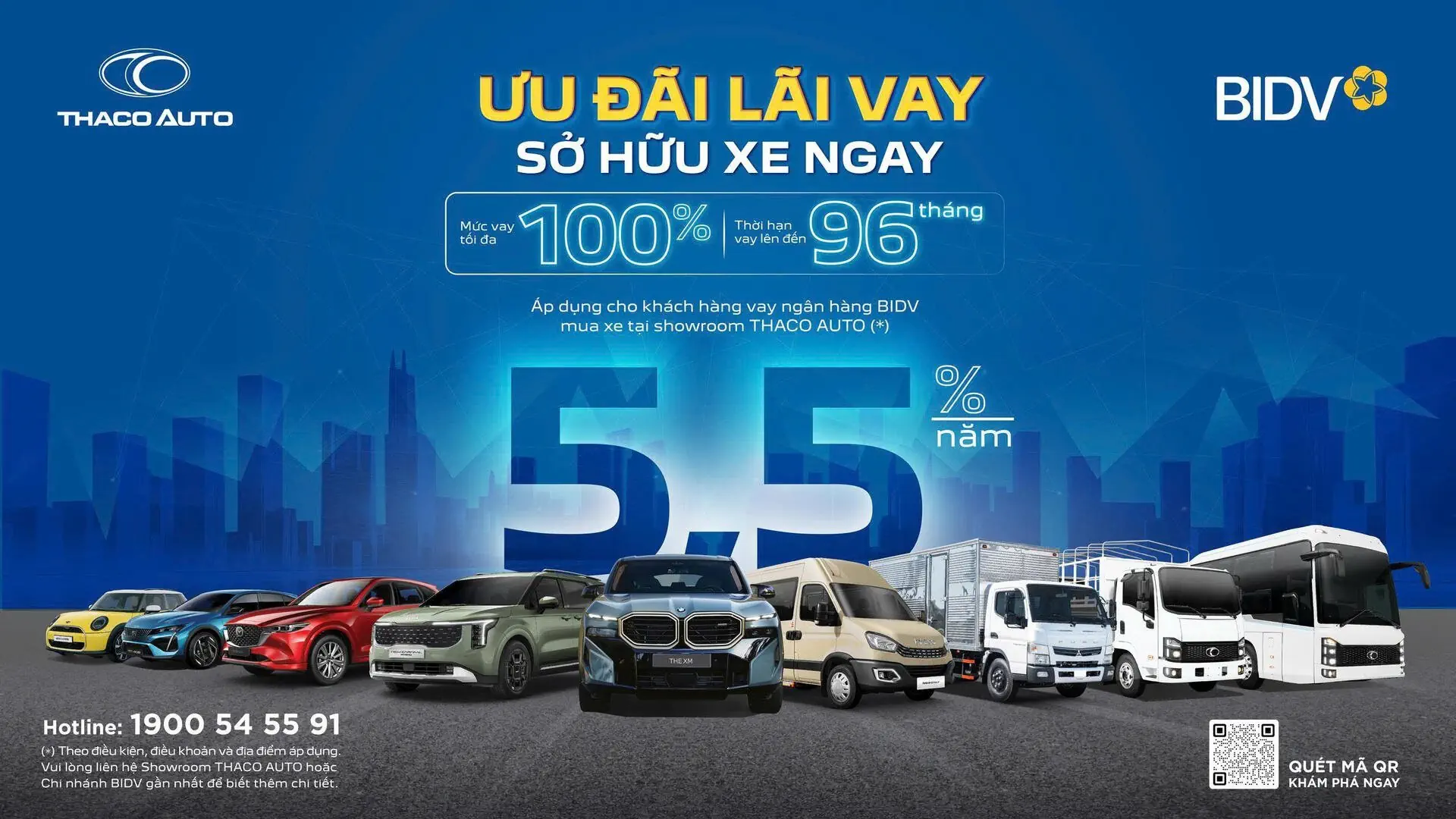 THACO AUTO Lạng Sơn hợp tác BIDV triển khai gói vay mua xe ưu đãi đến 100% giá trị xe, lãi suất chỉ từ 5,5%/năm